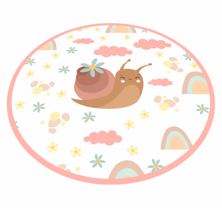 保育園 ビニールマット 元気なカタツムリのイラスト - TENSTICKERS