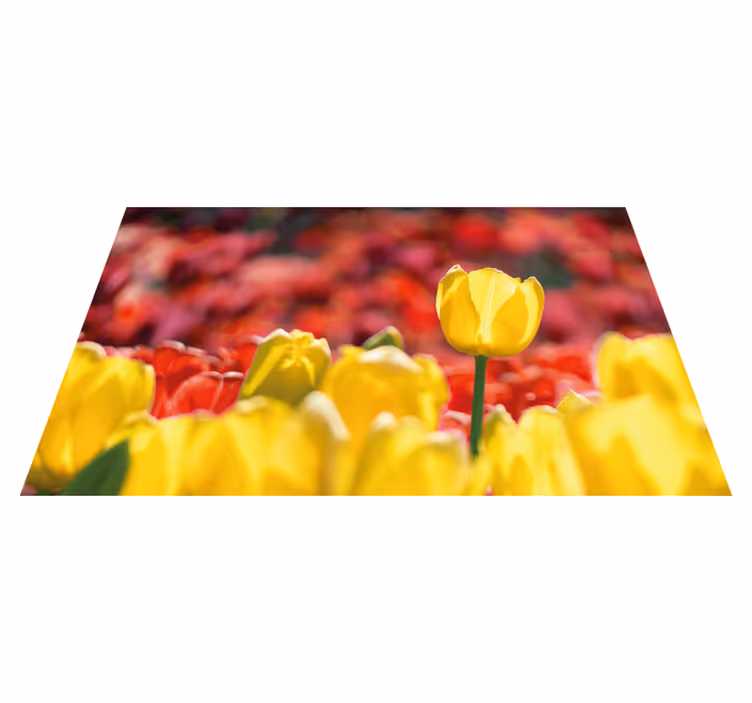 花と植物の壁画黄色いチューリップの花々 - TENSTICKERS
