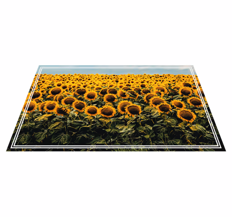 花と植物の壁画ひまわりの草原 - TENSTICKERS