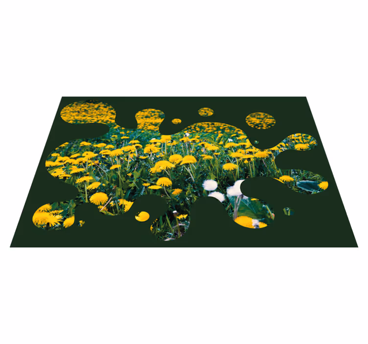 花と植物の壁画たんぽぽの野原 - TENSTICKERS