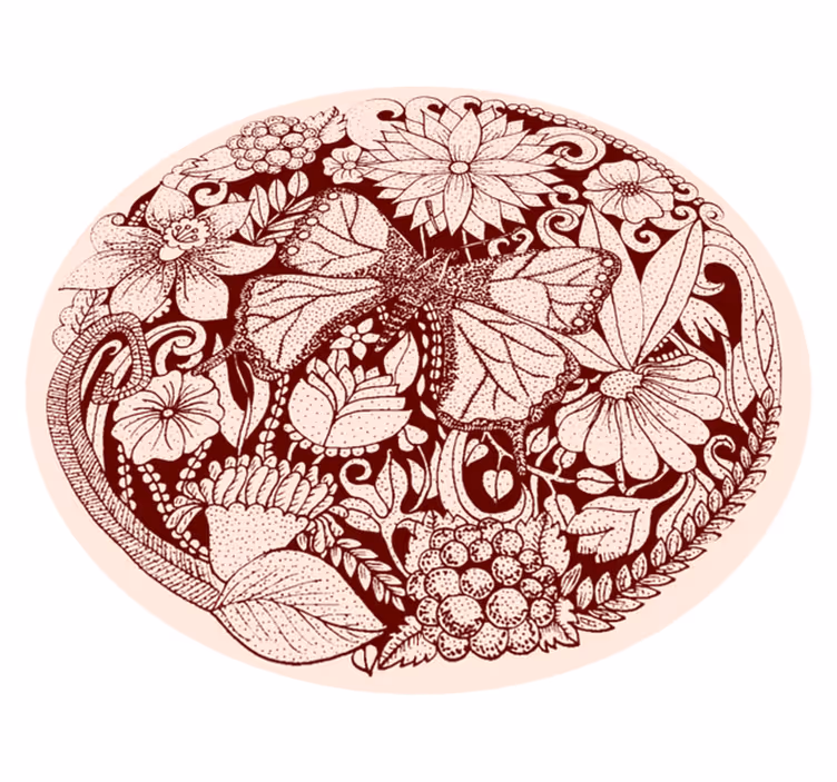 花と植物の壁画 繊細な翼のデザイン - TENSTICKERS