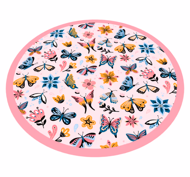 子供 ビニールマット 鮮やかな蝶のエンブレム - TENSTICKERS