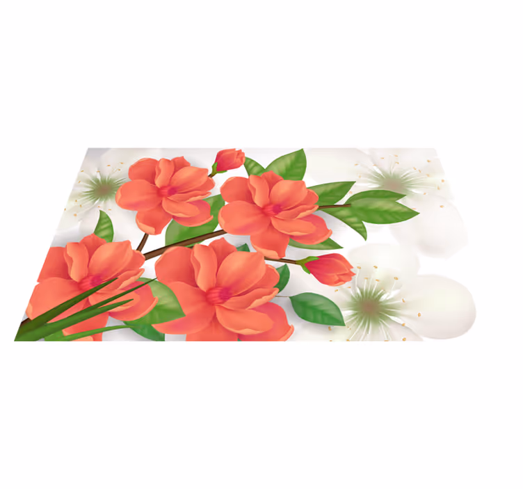 花と植物の壁画 カラフルな花のアレンジメント - TENSTICKERS