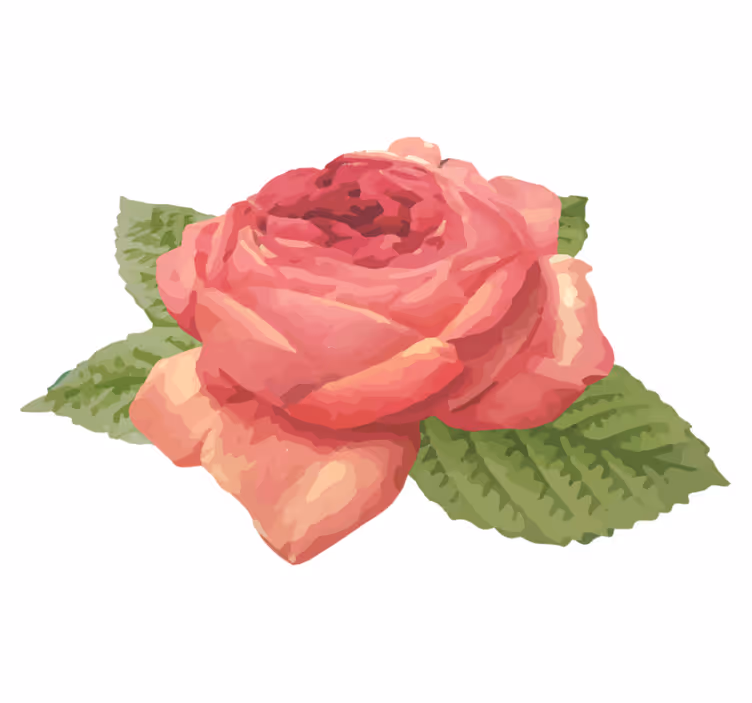 花と植物の壁画 鮮やかなバラの花 - TENSTICKERS