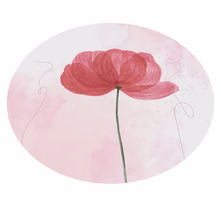 花と植物の壁画アクアレラポピーデザイン - TENSTICKERS