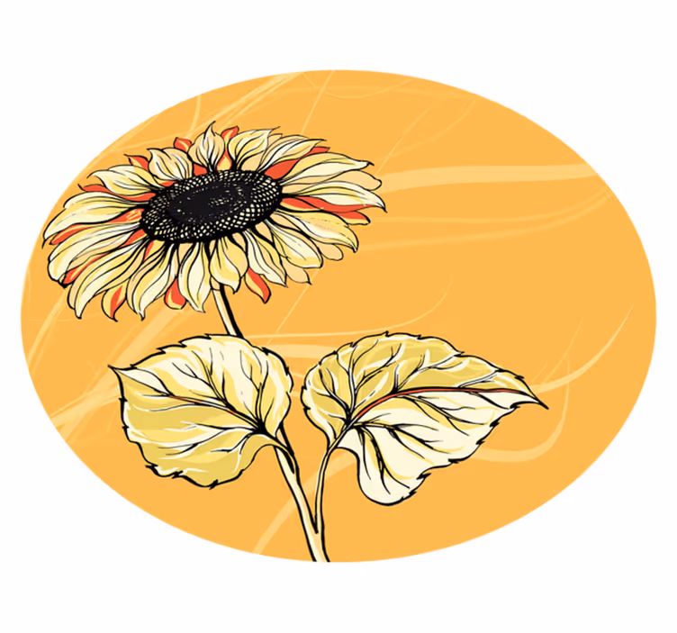 花と植物の壁画明るいひまわりの花 - TENSTICKERS