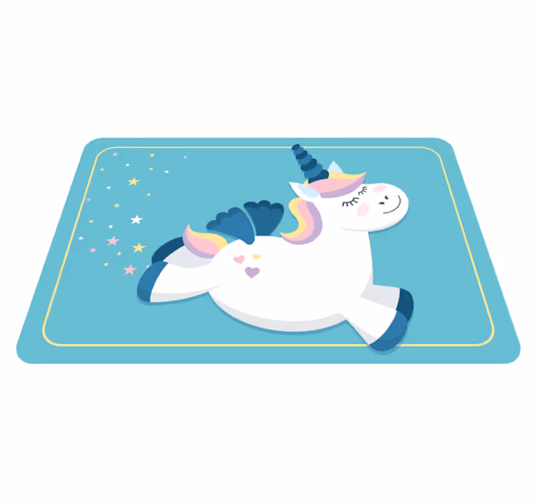 子供 ビニールマット かわいいユニコーンのギャロップ - TENSTICKERS
