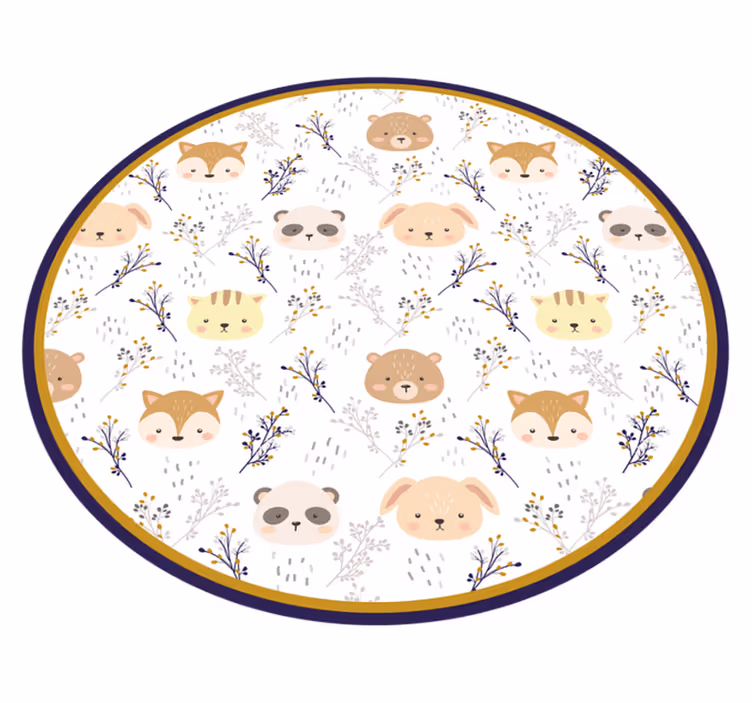 子供 ビニールマット 可愛い森の生き物 - TENSTICKERS