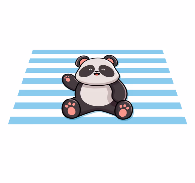子供 ビニールマット パンダの遊び心デザイン - TENSTICKERS
