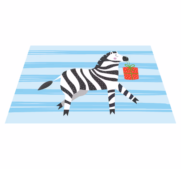 お誕生日おめでとうゼブラ動物の敷物 - TENSTICKERS
