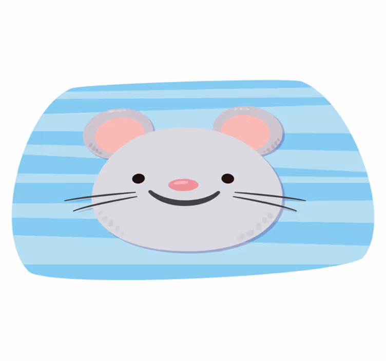 かわいいねずみの肖像画の動物の敷物 - TENSTICKERS