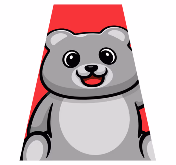 子供 ビニールマット 陽気なクマの顔 - TENSTICKERS