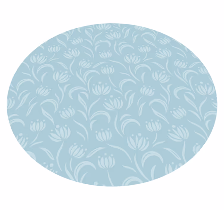 花と植物の壁画青い柔らかなパターン - TENSTICKERS