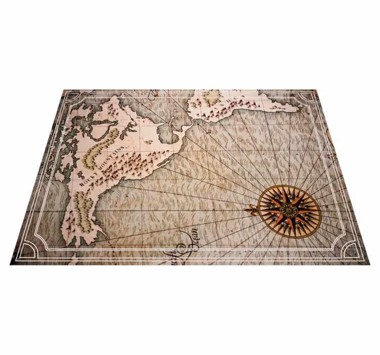 世界地図 ビニールマット アンティーク海図 - TENSTICKERS
