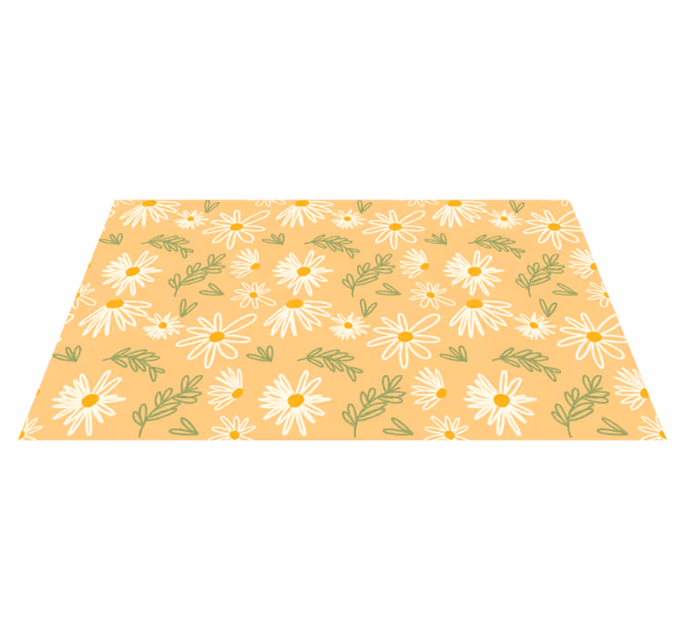 花と植物の壁画 楽しいデイジーパターン - TENSTICKERS