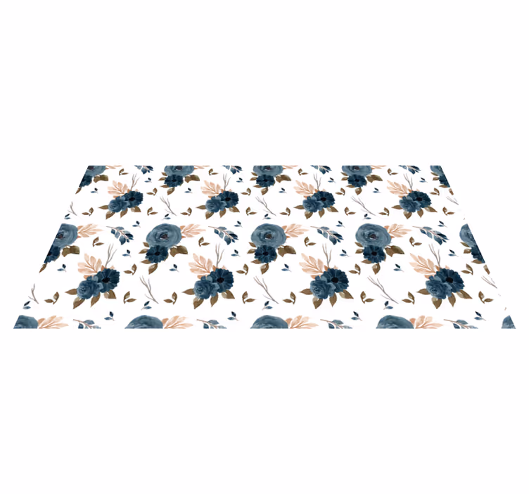 花と植物の壁画優雅な青いバラ - TENSTICKERS