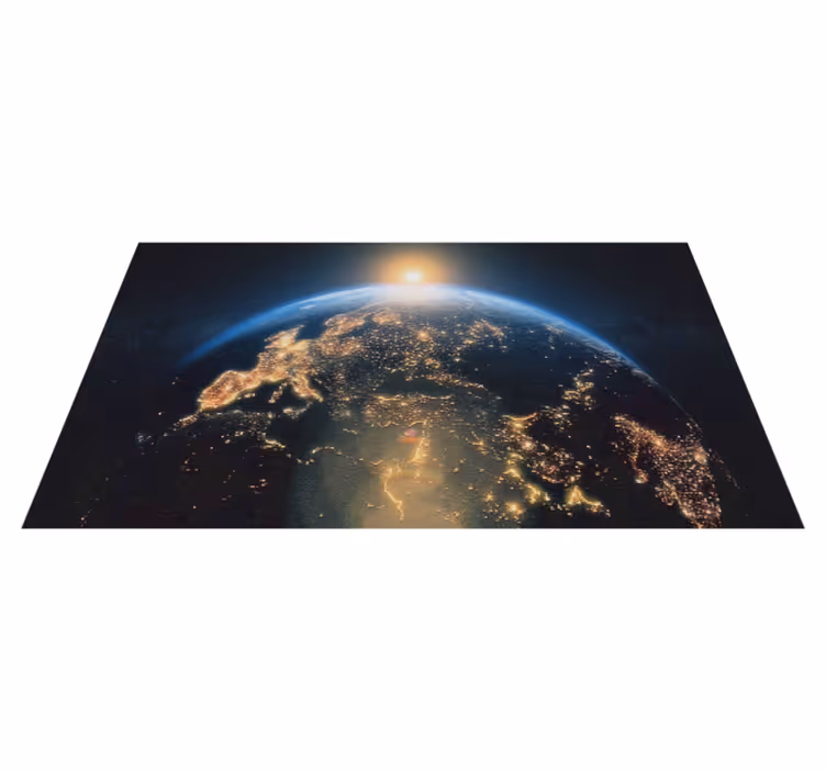 世界地図 ビニールマット 空から見た地球 - TENSTICKERS