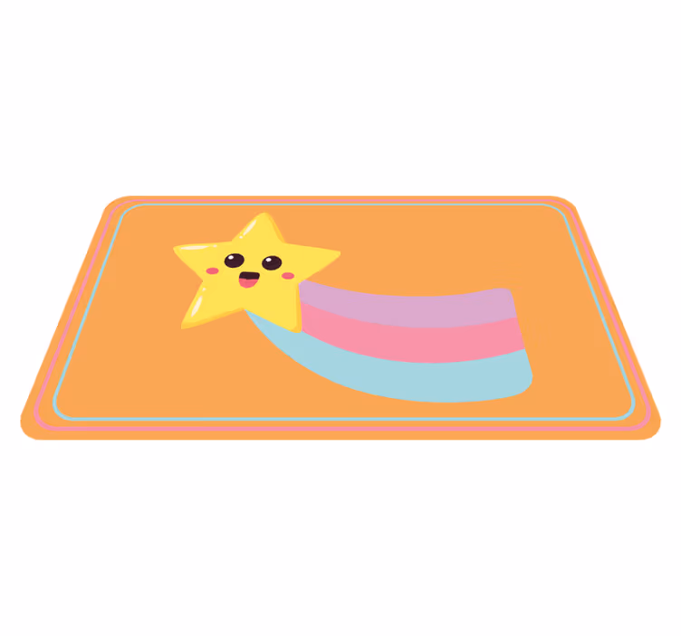 子供 ビニールマット 笑顔の星の虹 - TENSTICKERS