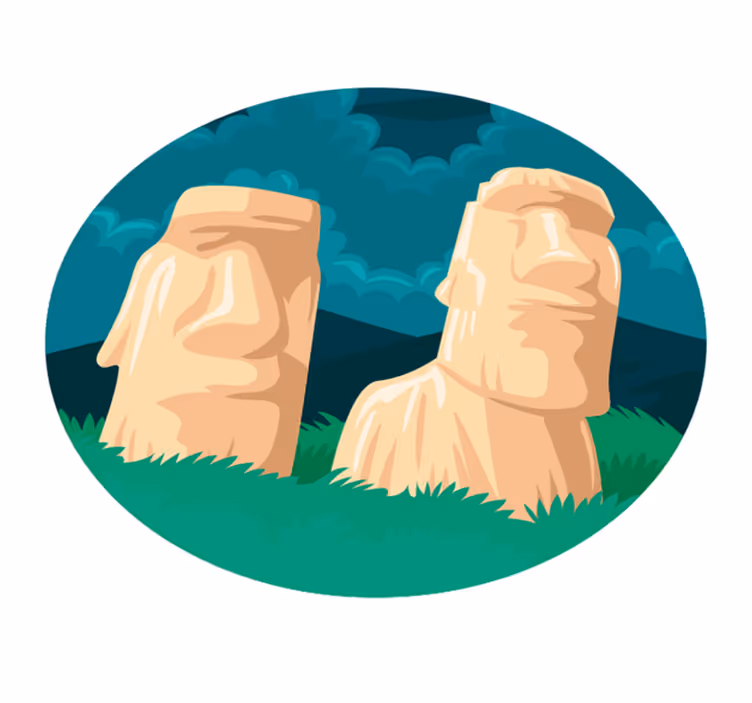 イースター島の世界地図 ビニールの敷物 - TENSTICKERS