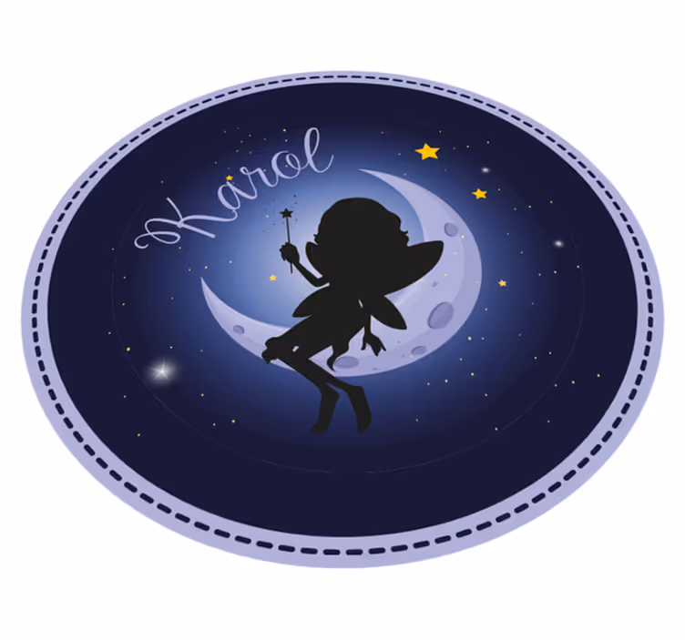 壁画 モアチルドレン 名前入りの妖精の月明かり - TENSTICKERS