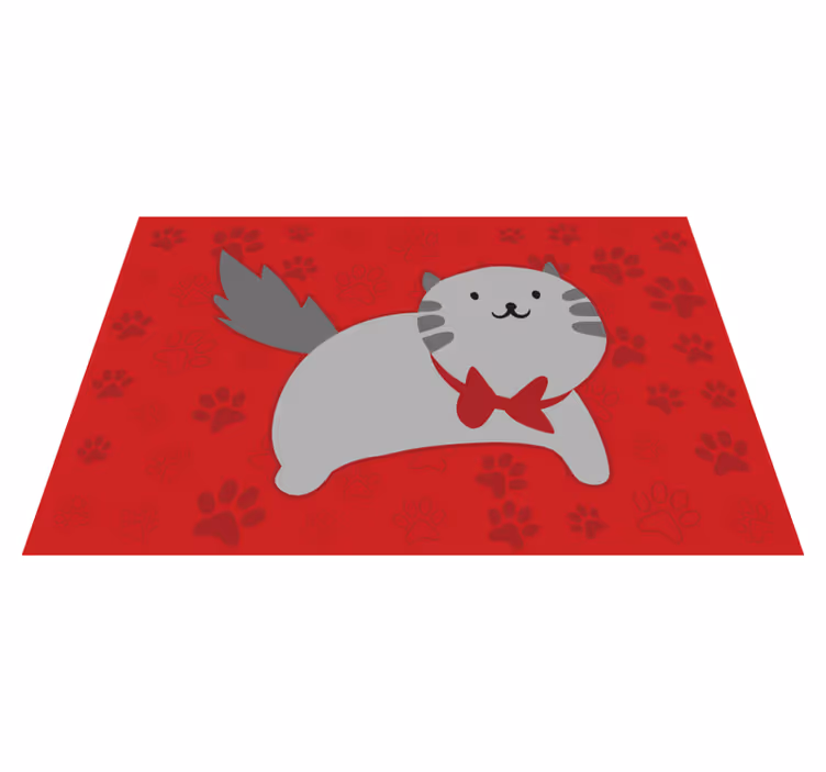 動物 ビニールマット 陽気な猫のイラスト - TENSTICKERS