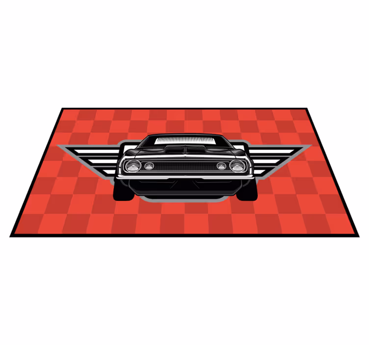 壁画 モアチルドレン チェッカーフラッグのマッスルカー - TENSTICKERS