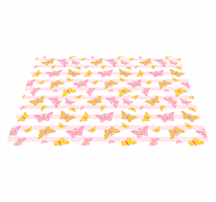 壁画 モアチルドレン ピンクと黄色の蝶々 - TENSTICKERS