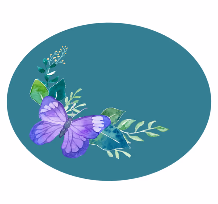 花と植物の壁画 蝶の植物モチーフ - TENSTICKERS
