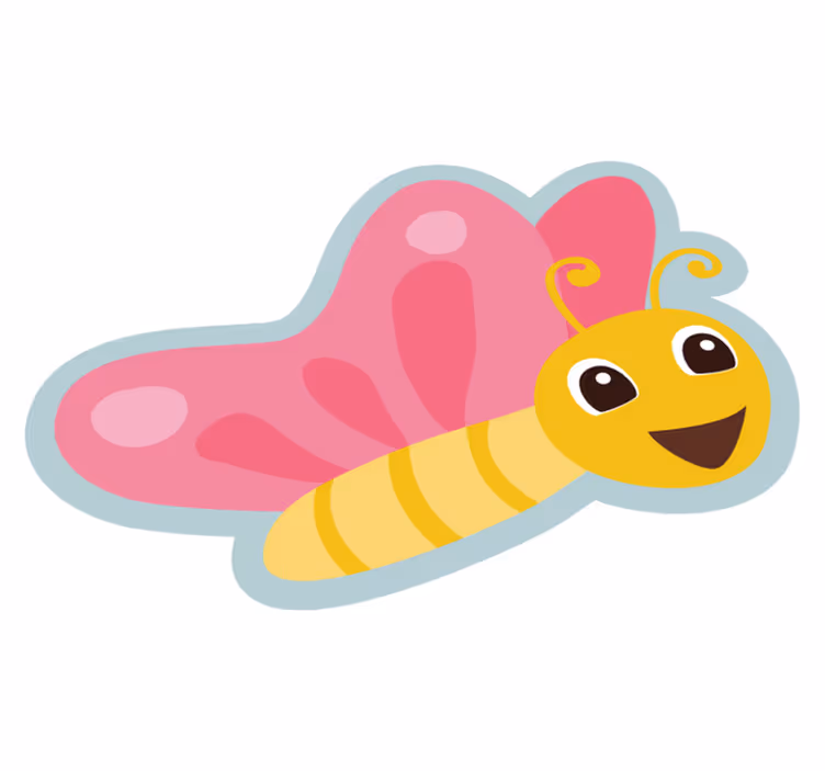 子供 ビニールマット カラフルな蝶のキャラクター - TENSTICKERS