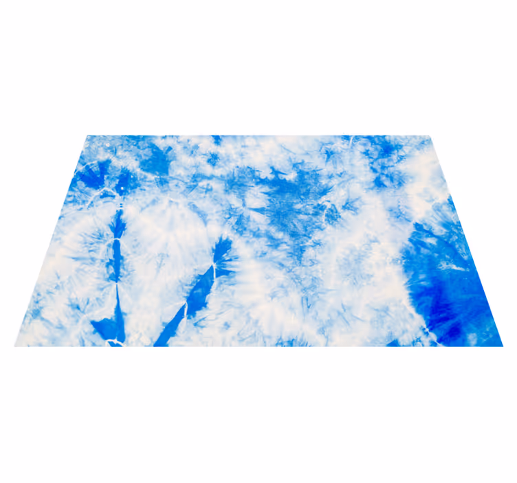 リビングルーム ビニールマット 青いタイダイ - TENSTICKERS