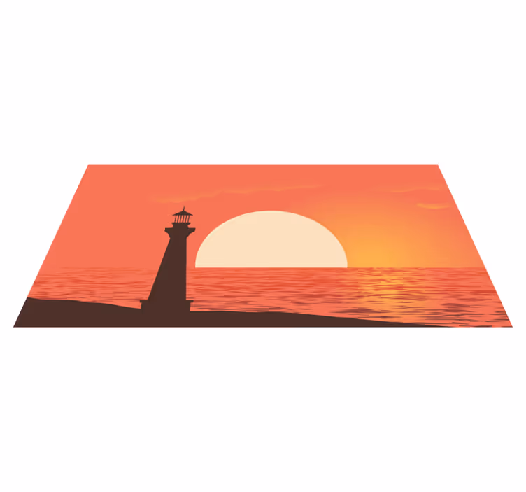 フォトミュラルネイチャー海岸の夕日ビュー - TENSTICKERS