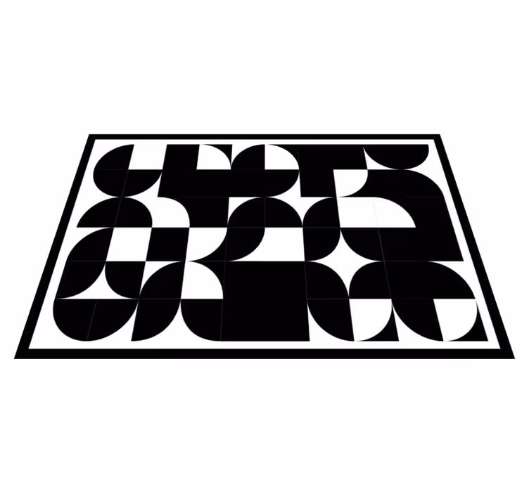 幾何学的なビニールマット 曲線の黒い形状 - TENSTICKERS