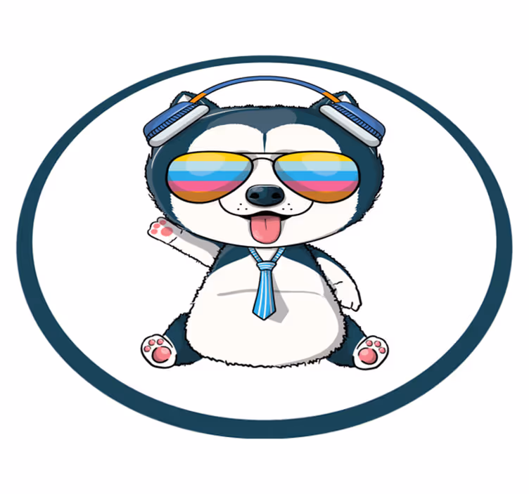 子供 ビニールマット クールな犬のキャラクター - TENSTICKERS