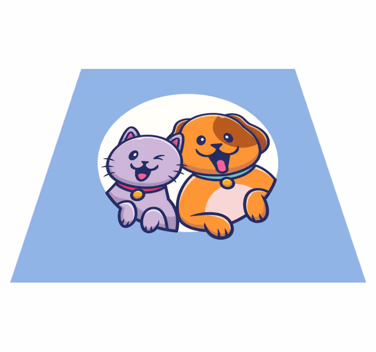 動物 ビニールマット 可愛いペットデュオ - TENSTICKERS