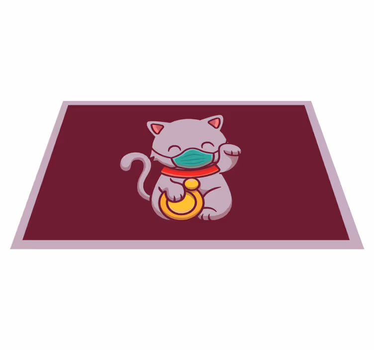 動物 ビニールマット マスクをつけた猫 - TENSTICKERS