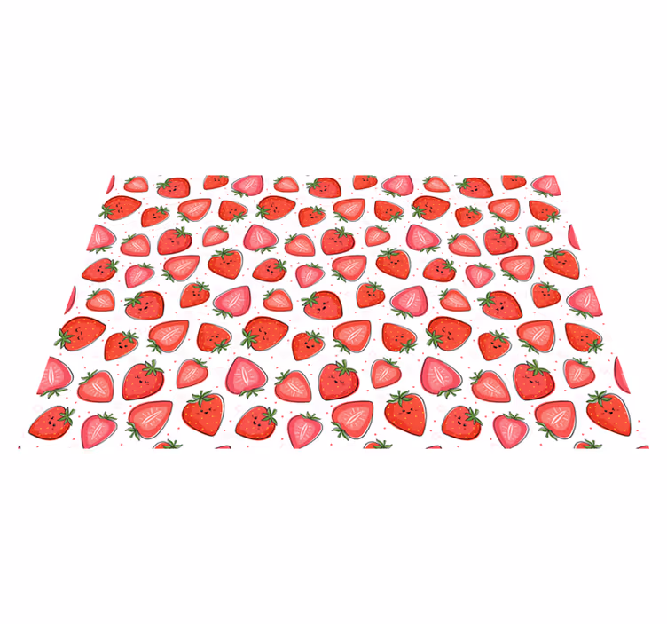 花と植物の壁画楽しいいちごモチーフ - TENSTICKERS