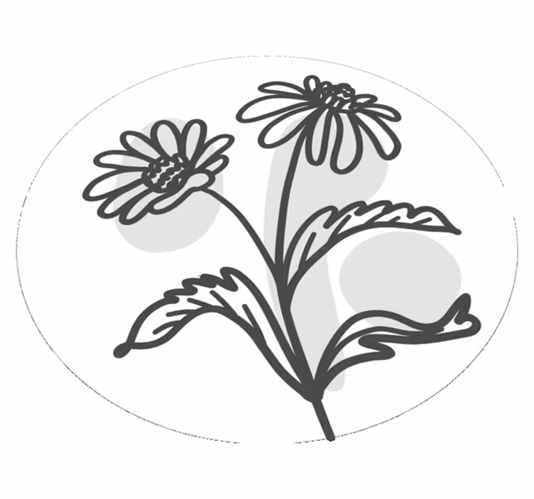円形 ビニールマット おしゃれな花柄 - TENSTICKERS