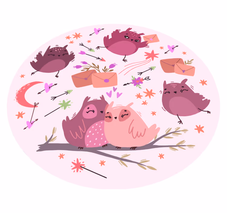 子供 ビニールマット 紫のフクロウ - TENSTICKERS