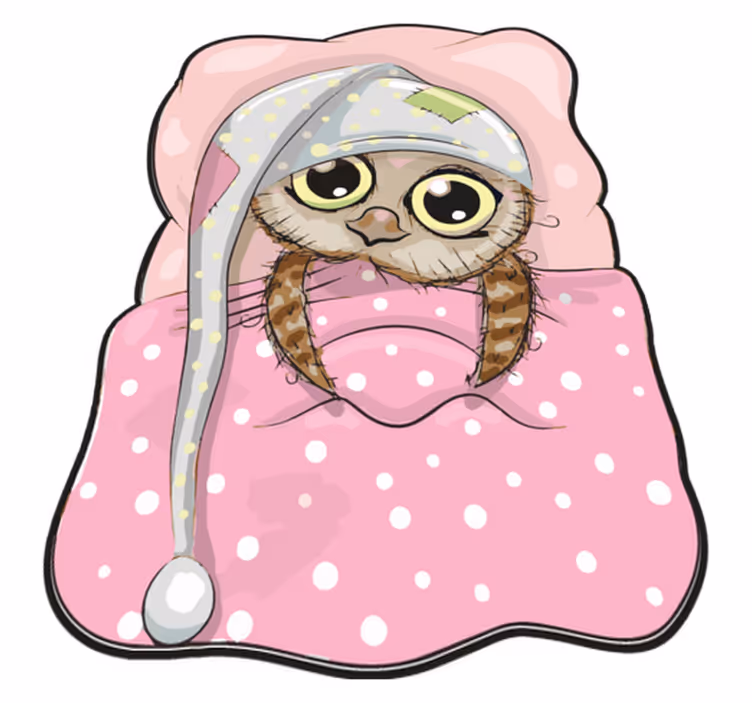 子供 ビニールマット かわいい眠るフクロウ - TENSTICKERS