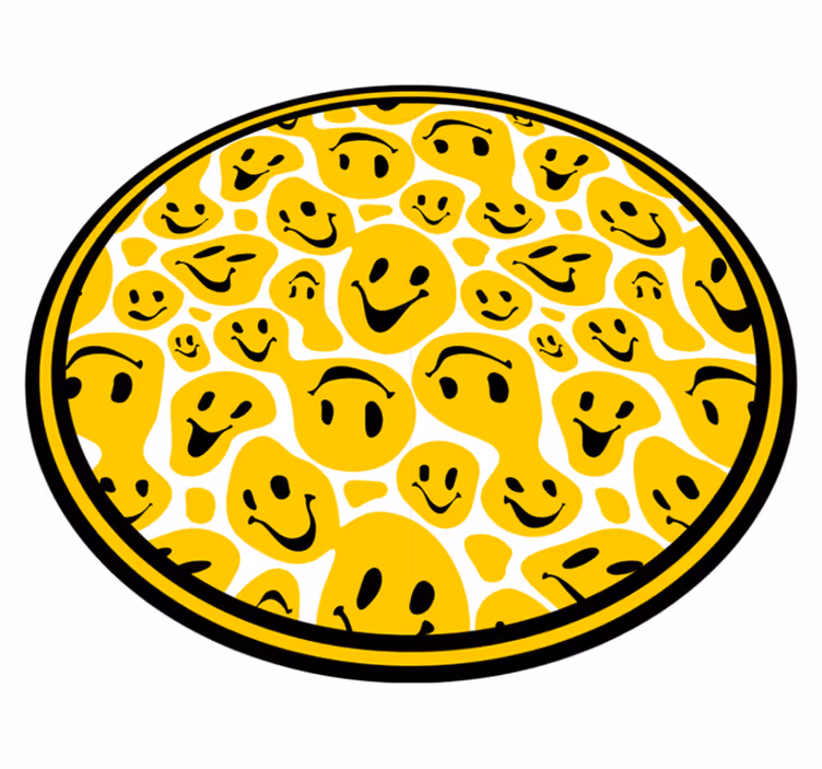 円形 ビニールマット ハッピーフェイスコレクション - TENSTICKERS