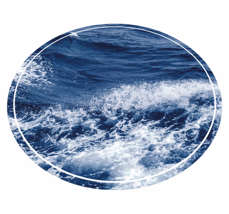 円形 ビニールマット 海の波の動き - TENSTICKERS