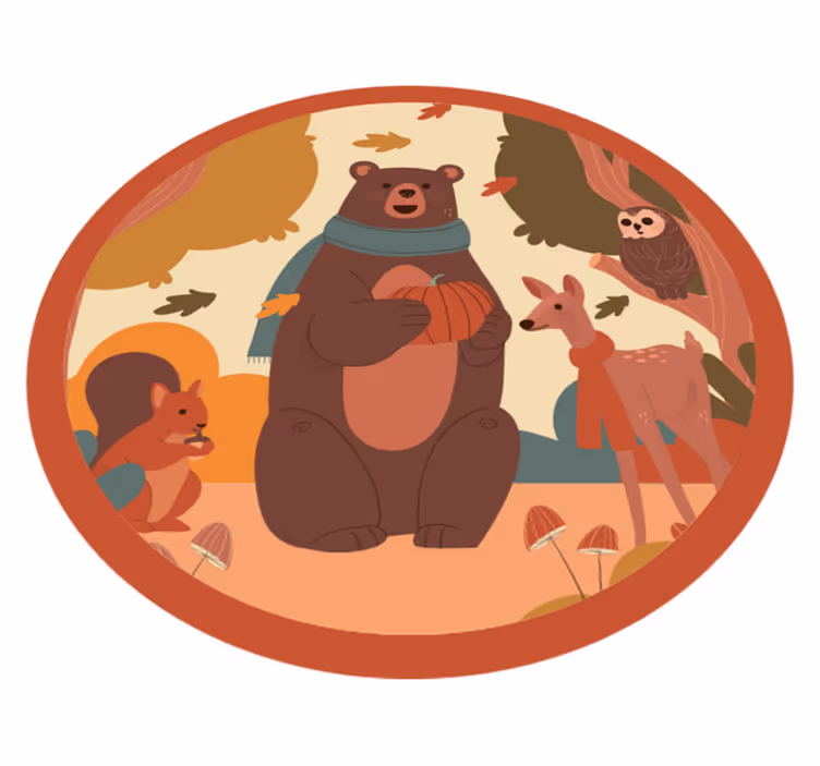 保育園 ビニールマット 森の動物たち - TENSTICKERS
