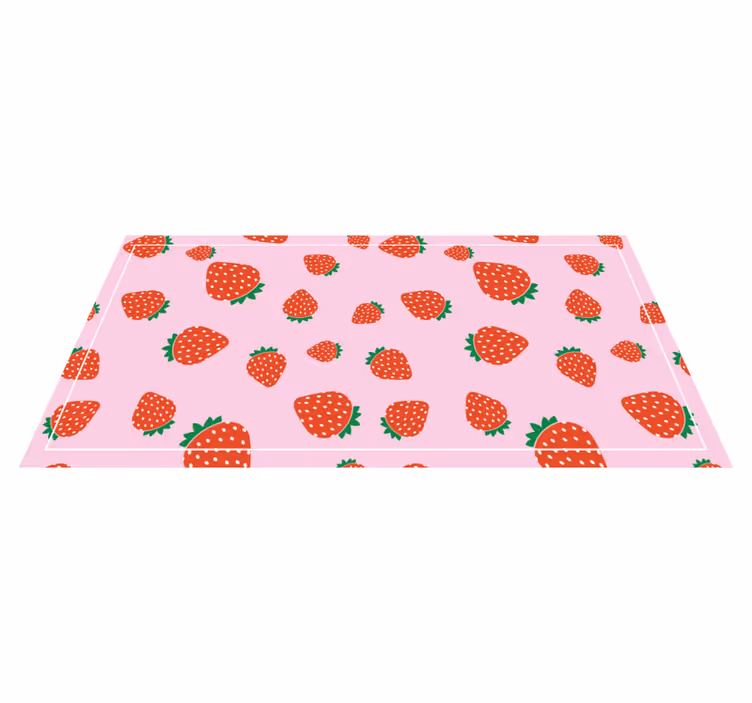花と植物の壁画 ピンクいちごモチーフ - TENSTICKERS