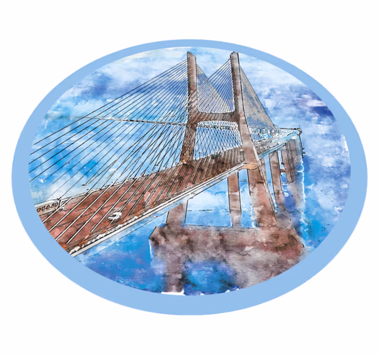 円形 ビニールマット 水上の橋 - TENSTICKERS