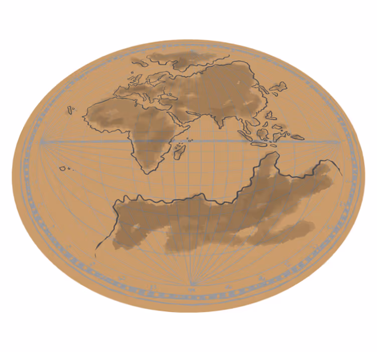 世界地図 ビニールマット グローバルマップコンター - TENSTICKERS