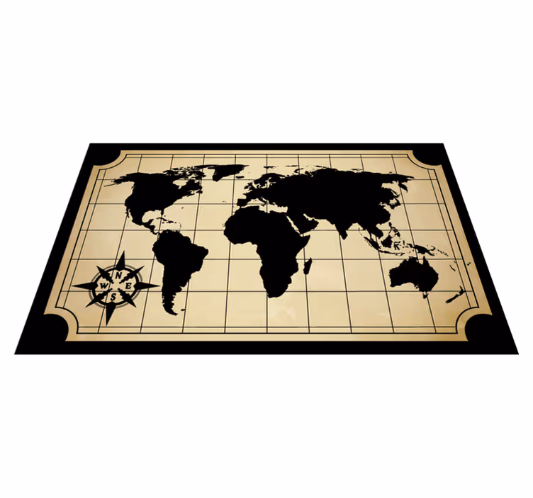 世界地図 ビニールマット 世界地図デザイン - TENSTICKERS