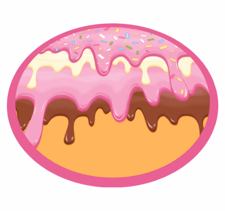 円形 ビニールマット 甘いお菓子の喜び - TENSTICKERS