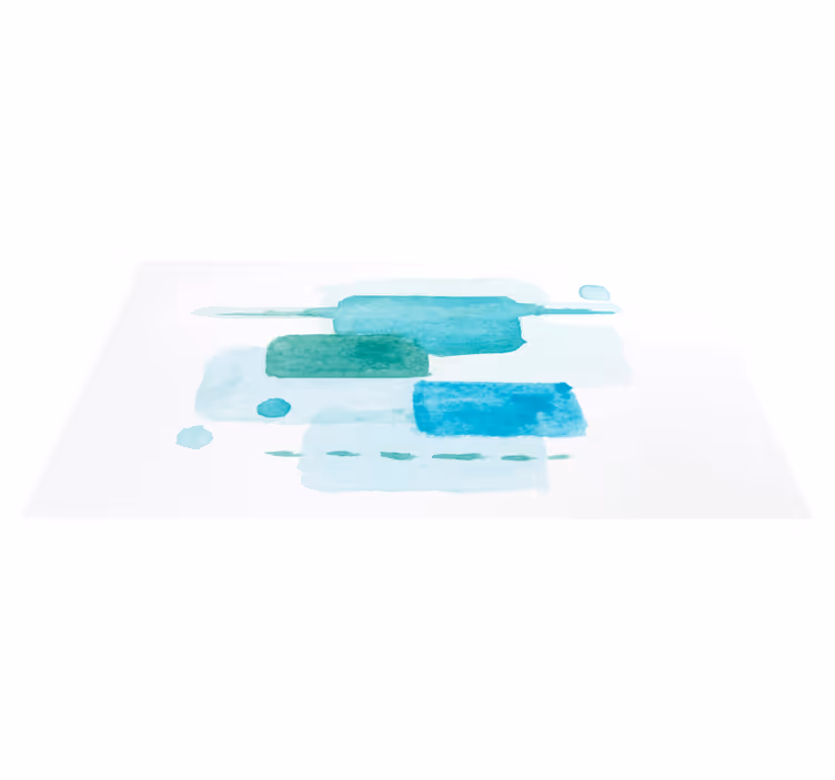 リビングルーム ビニールマット 水の色ブロック - TENSTICKERS