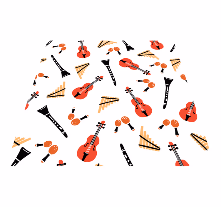 壁画 モアチルドレン 楽器のモチーフ - TENSTICKERS