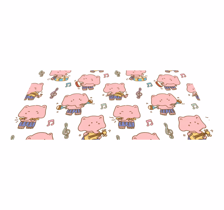 子供 ビニールマット 遊び心のある象のミュージシャン - TENSTICKERS
